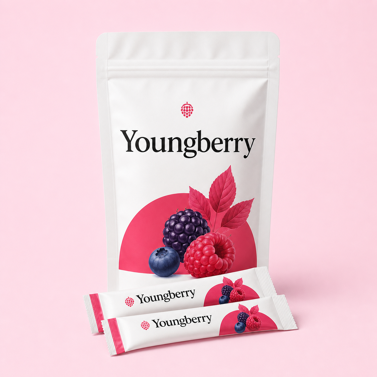 Youngberry Berry Original pouch and two sticks