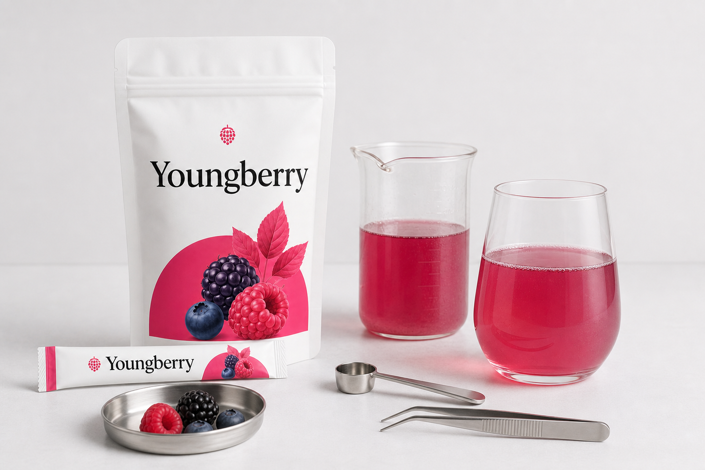 Youngberry quality-control product still life